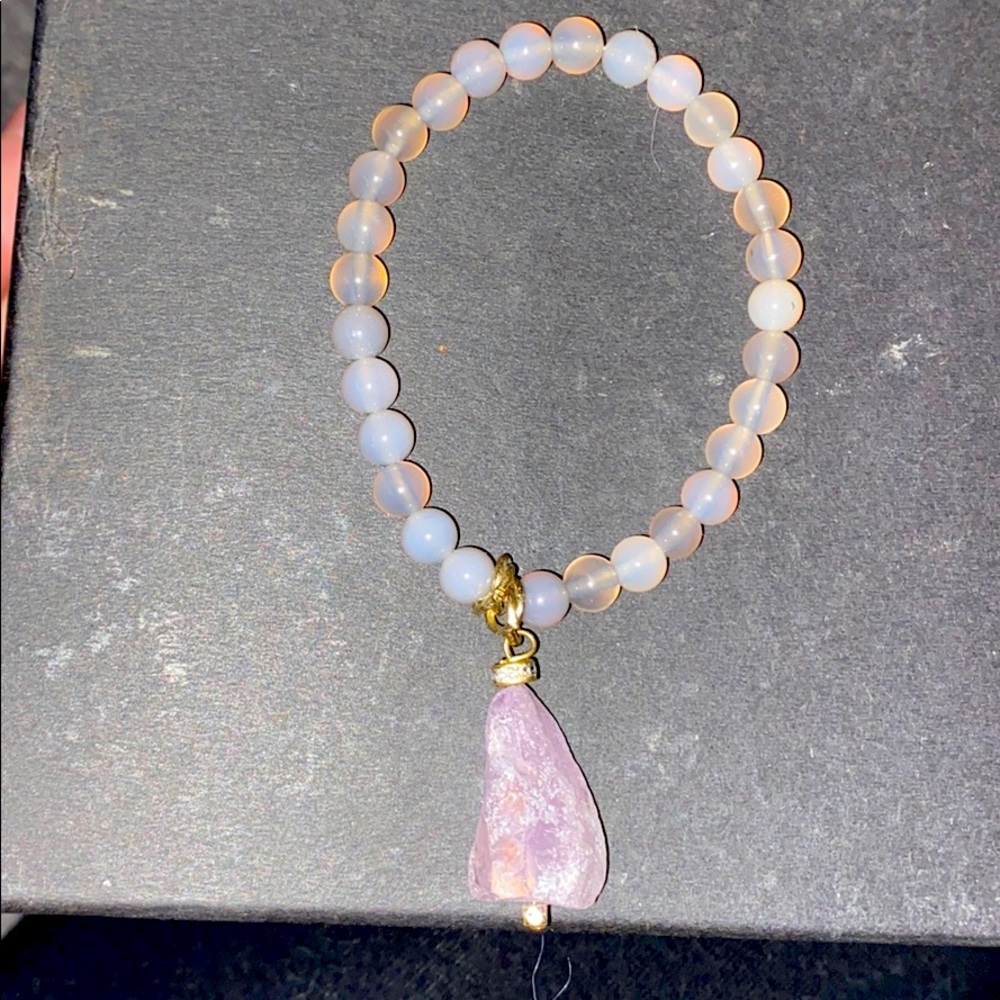 Labradorite with amethyst drop bracelet